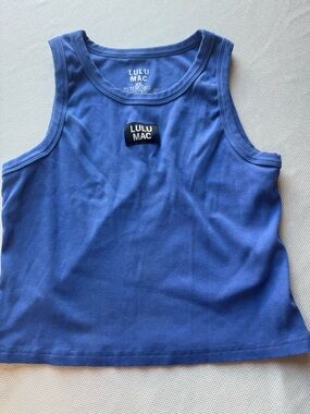 Lulu Mac Blue Tank with Patch Detail